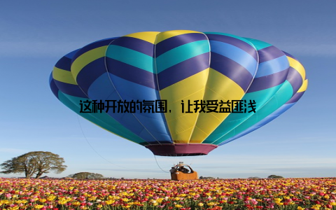 这种开放的氛围, 让我受益匪浅